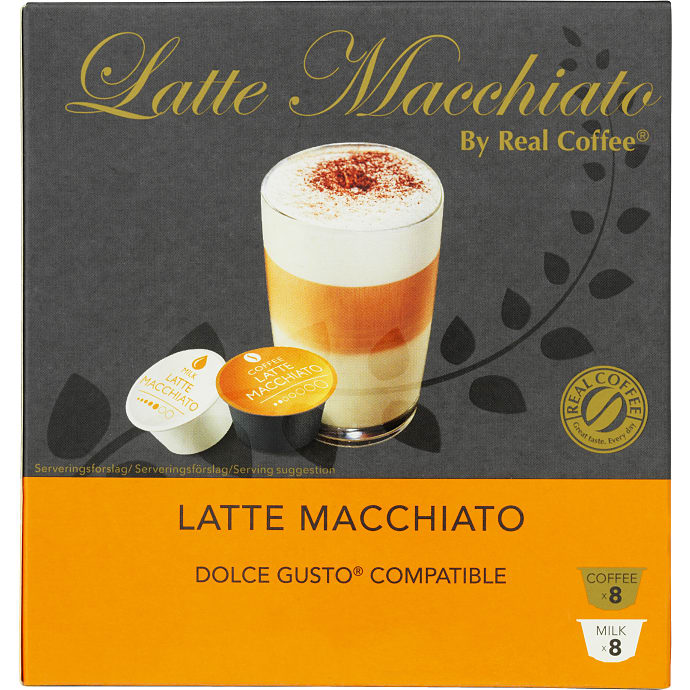 Real Coffee Latte macchiato kaffekapsler 8 stk