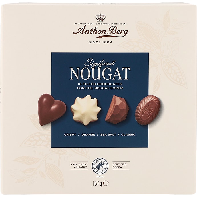 Blandede fyldte chokolader m. nougat