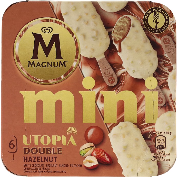 Mælkeispinde m. hasselnød og hvid chokolade