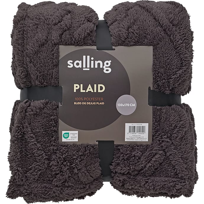 Salling jacquard soft plaid 130x170 cm - sort