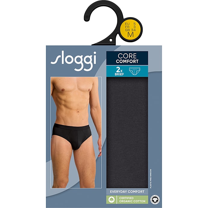 Sloggi herre 2-pak midi trusser str. L - sort