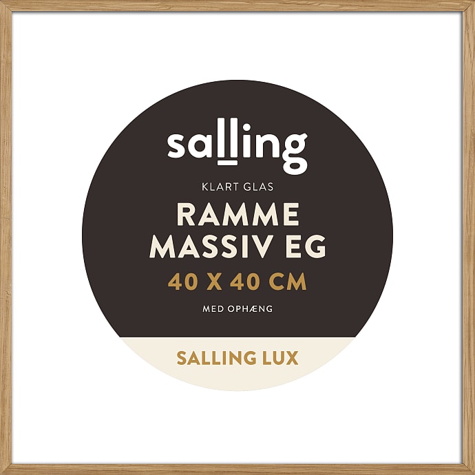 Ramme i massiv eg m. glas - 40x40 cm