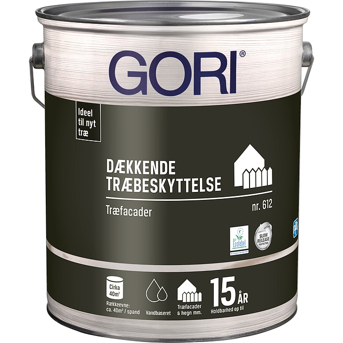 Gori 612 dækkende træbeskyttelse 5 liter - RAL 9010