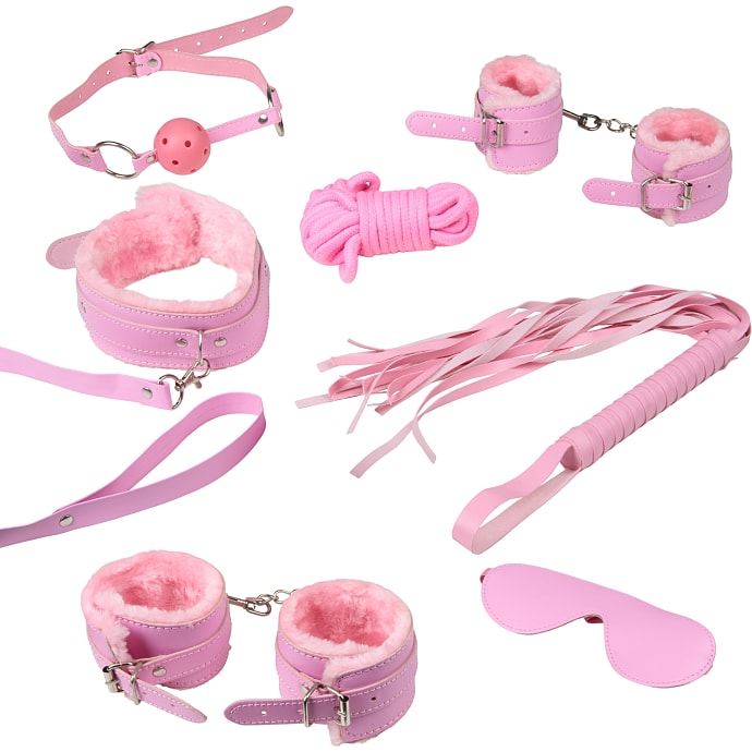 Baseks Pink Fluffy Bondages Sæt
