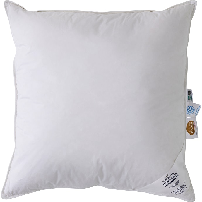 Nordisk Fjer Astma Allergi certificeret 3-kammer pude 60x63 - Mellem