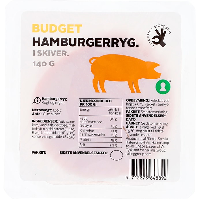 Hamburgerryg i skiver