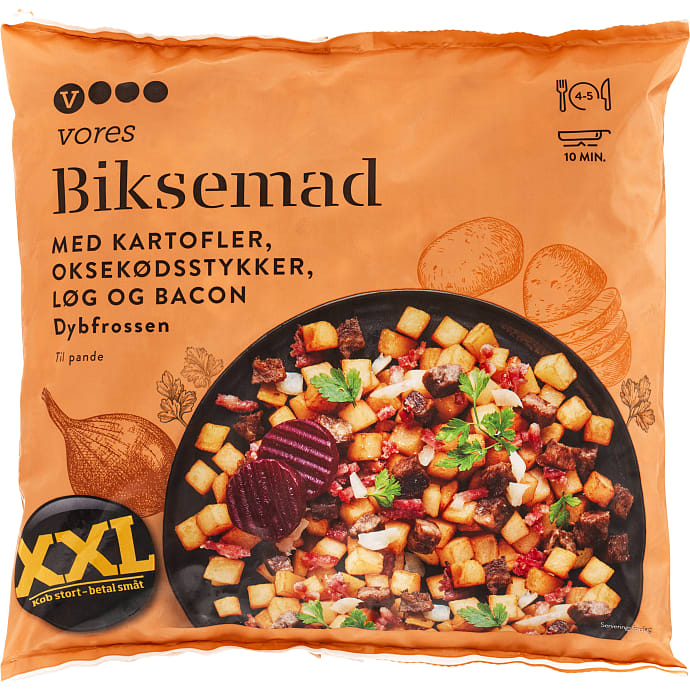 Biksemad m. oksekød og bacon