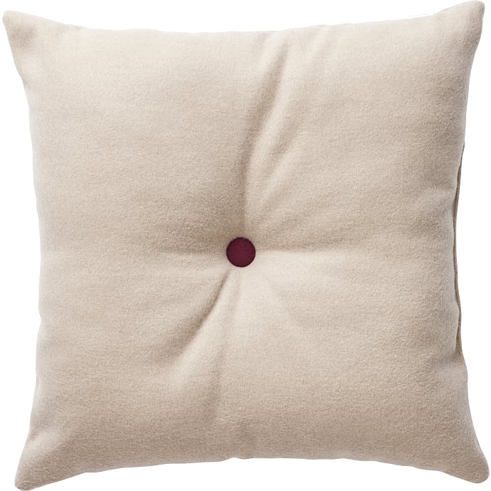Salling pyntepude - uldlook beige/bordeaux