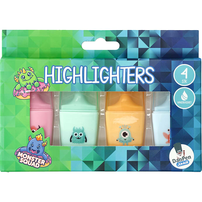 Danpen Junior mini highlighter 4-pak monster