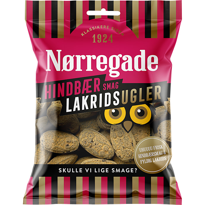 Lakridsbolcher m. hindbærsmag