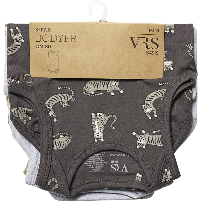 VRS Baby 3-pak Body Str. 62 Multifarvet