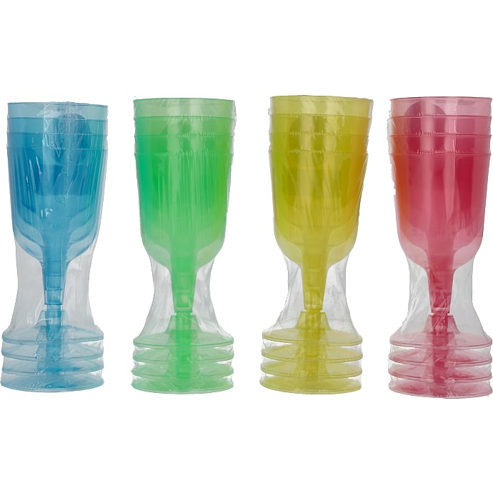 Vinglas i plastik 4-pak – 160 ml – flere varianter – assorteret
