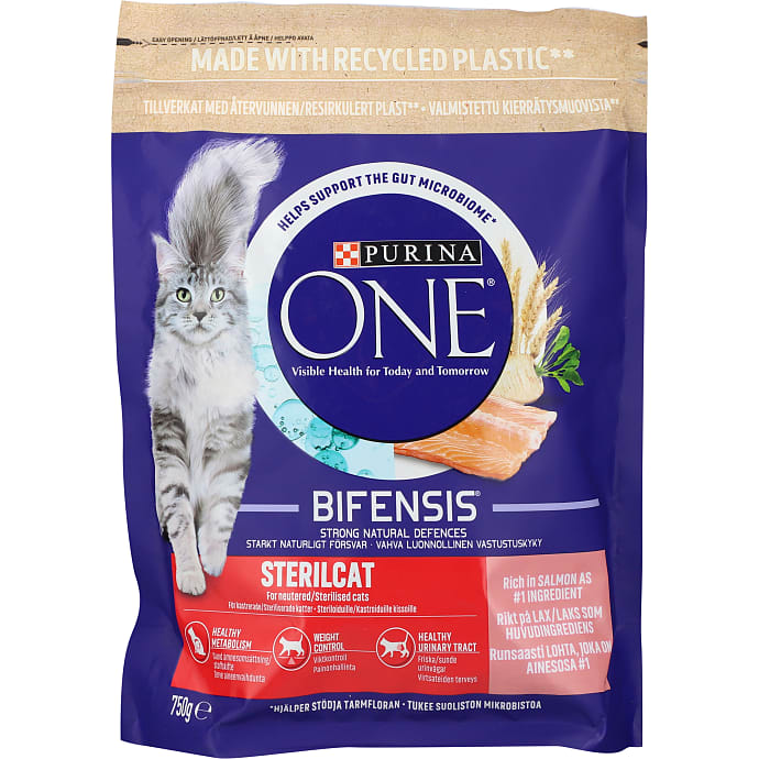 Purina Tørfoder m. laks steriliserede katte 750 g