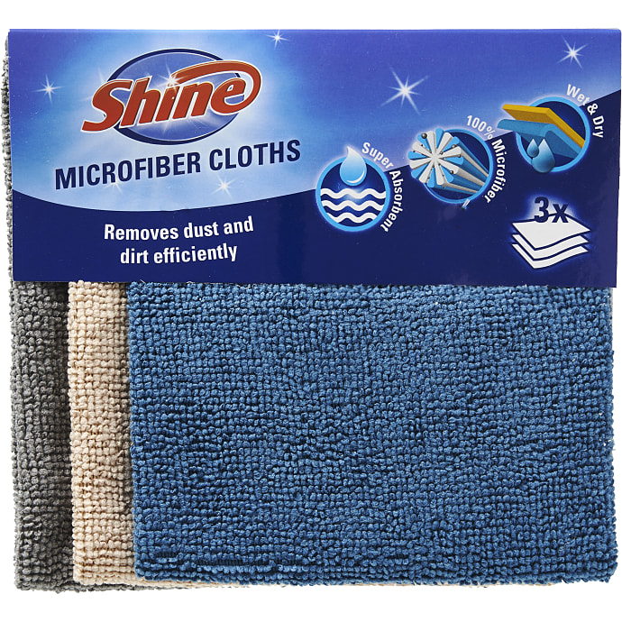 Shine Mikrofiberklude 3 stk