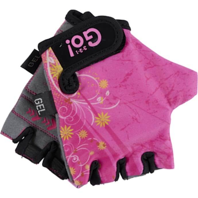 321 Go! Cykelhandsker Pink med Blomst