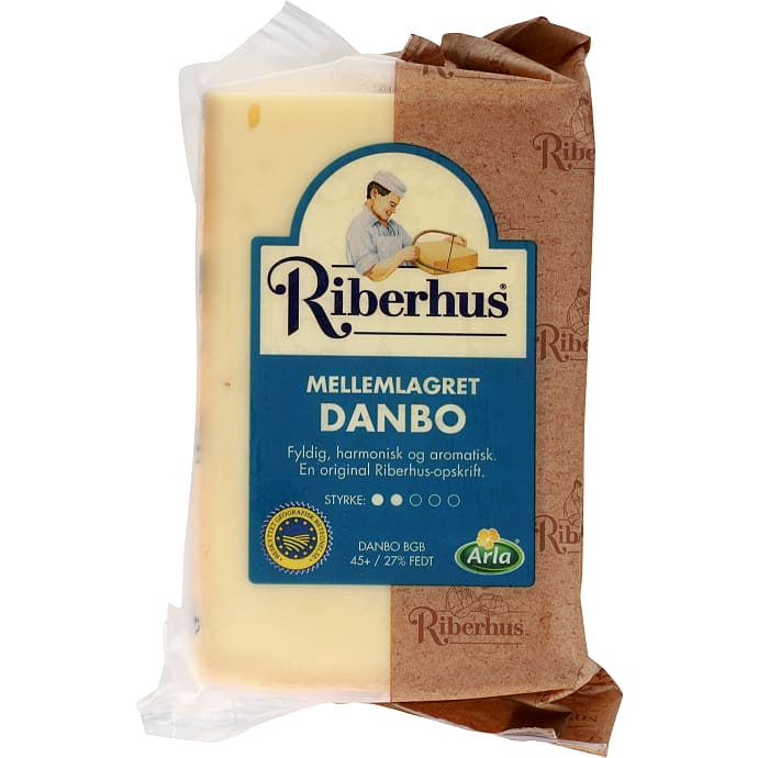 Riberhus Danbo skæreost mellemlagret 45+ 468 g