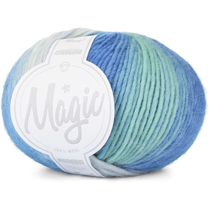 BUMBO By Mayflower Magic Uldgarn Blå, Turkis, Hvid