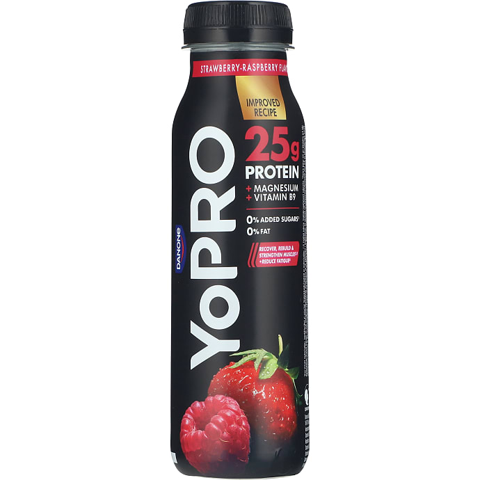 Danone YoPro Proteindrik jordbær & hindbær 300 g
