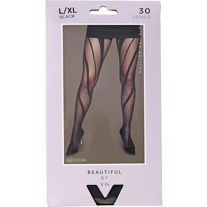 Beautiful By VRS Genova Dame Strømpebuks 2XL Sort