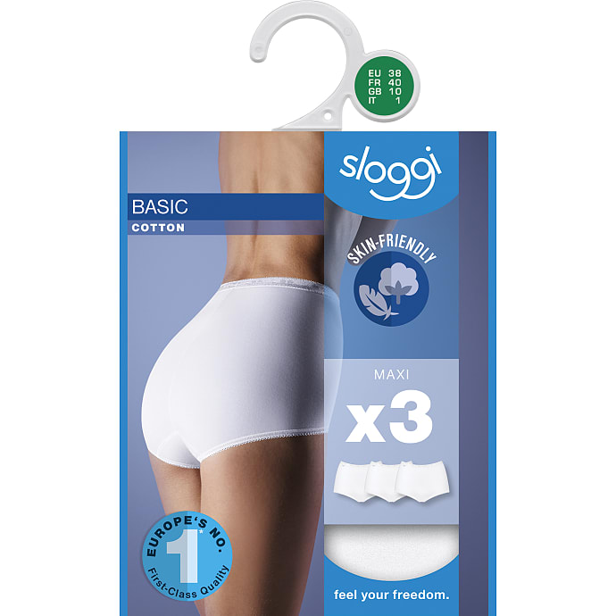 Sloggi Dame Maxi 3-pak Str. 50 Hvid
