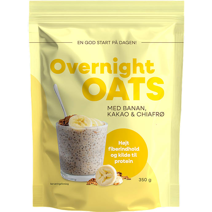 Havreflager med chiafrø, banan og kakao
