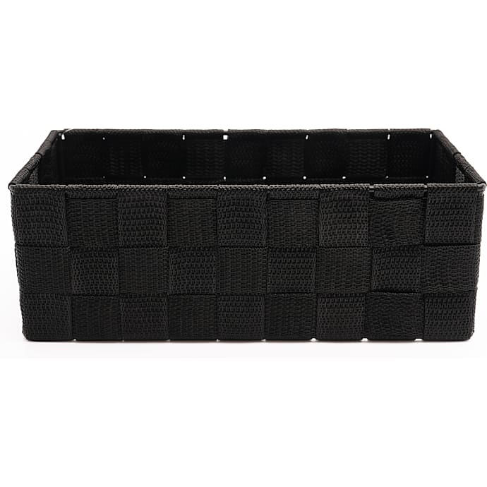 Fletkurv i rattan 24x12 cm - sort