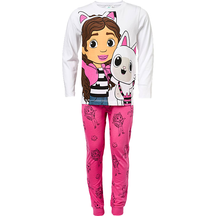 Gabbys Dukkehus pyjamas str. 110/116 - hvid/pink