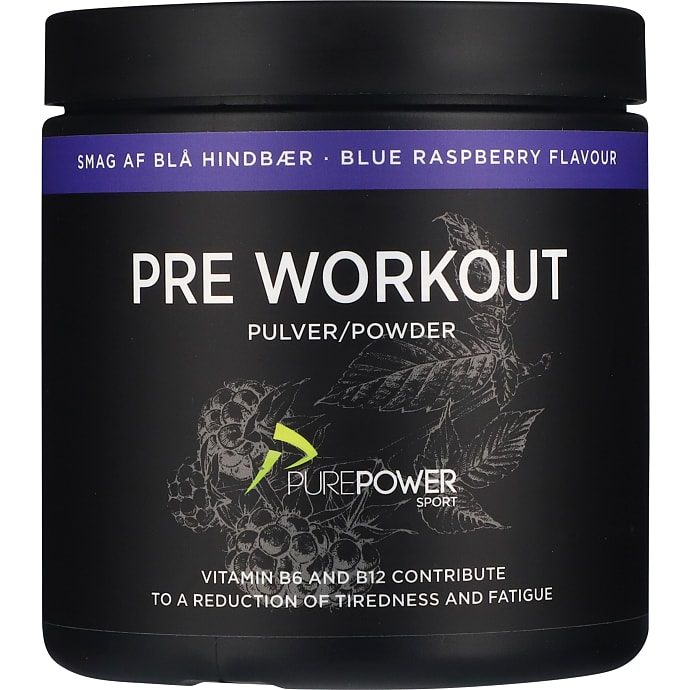 PurePower Pre workout-pulver blå hindbær