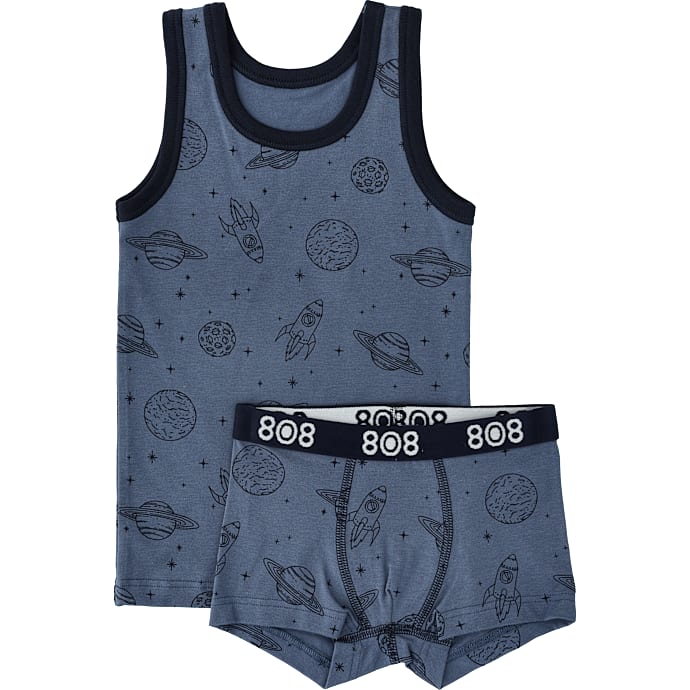 808 Børne Undertøjssæt Str. 6 År Blå
