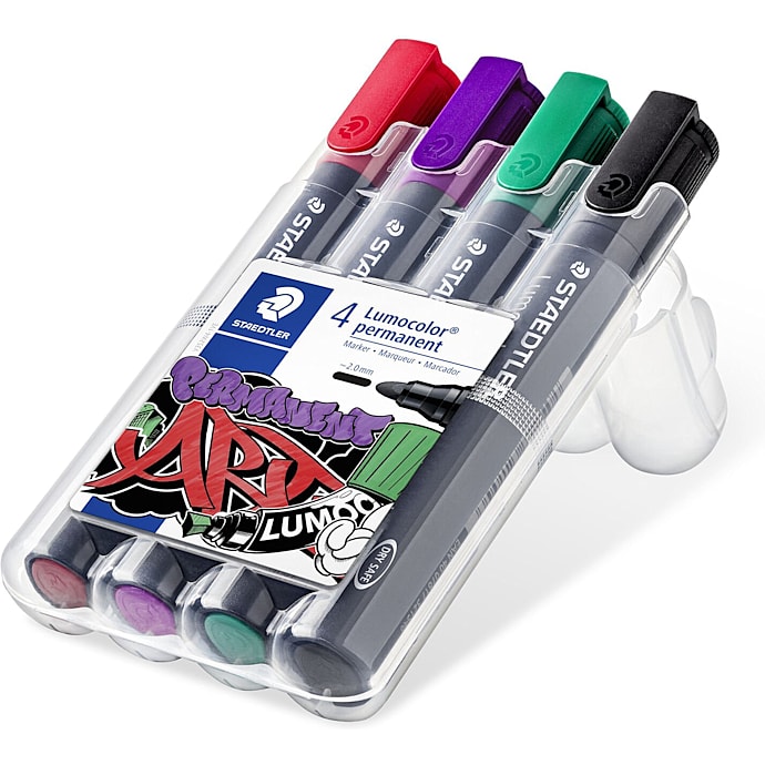 Staedtler Lumocolor permanent marker 4 stk. - flere farver