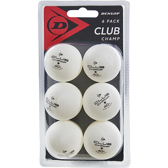 Dunlop Champ  40+ Bordtennisbolde 6-pak - hvid
