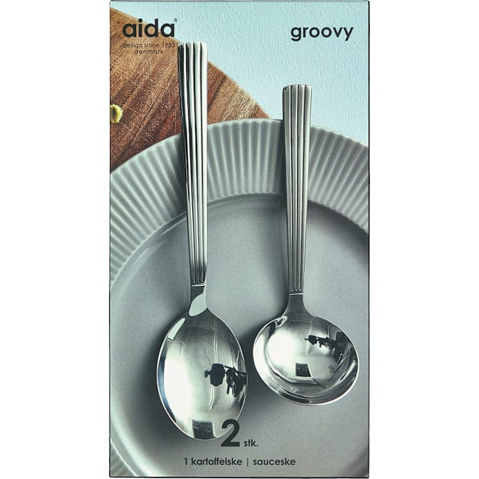 Aida Groovy bestiksæt 2 dele - rustfrit stål