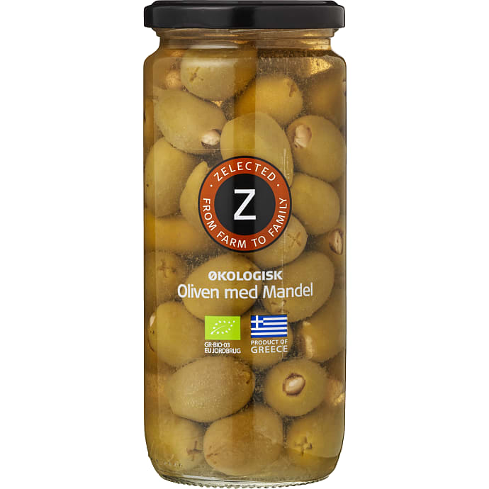 Grønne oliven m. mandler øko