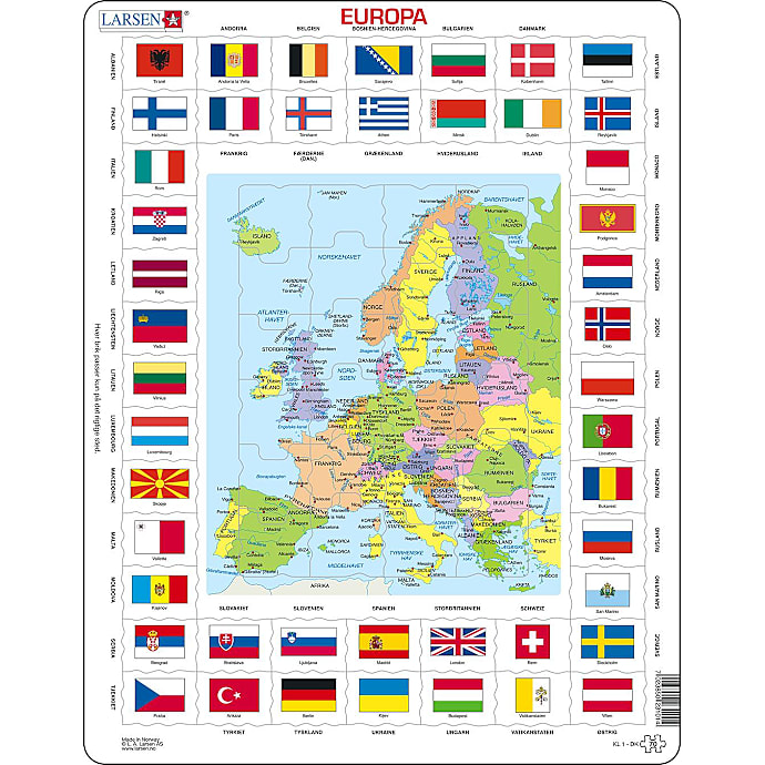 Europa puslespil - 70 brikker – produktbillede
