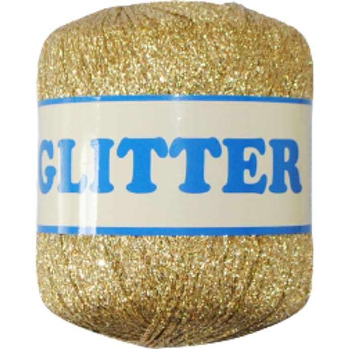 Lurex Glitter garn 160 m guldfarvet