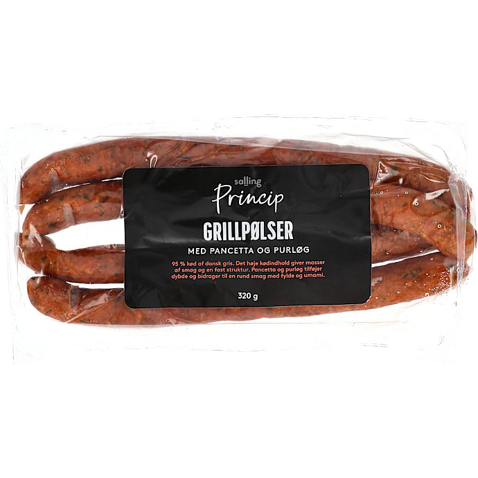 Salling Princip Grillpølser Med Pancetta Og Purløg