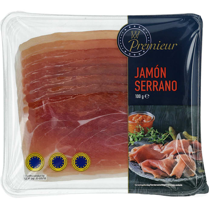 Premieur Jamón Serrano skinke 100 g