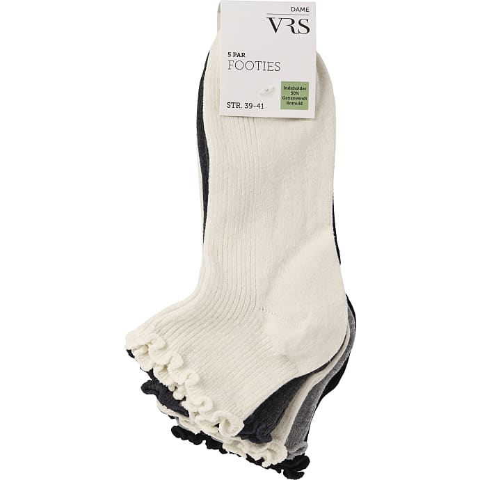 VRS dame 5-pak strømper str. 39/41 multifarvet