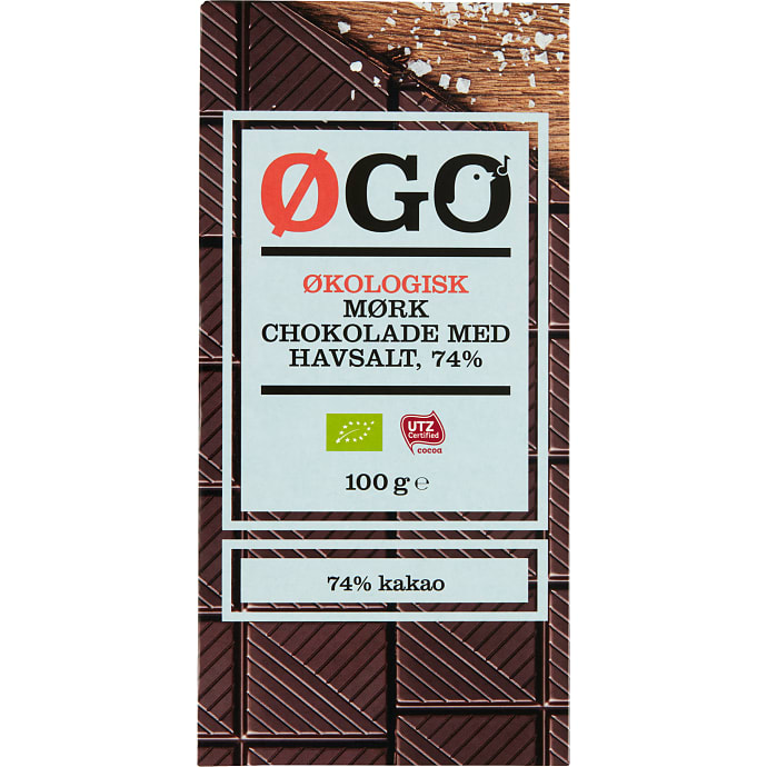 ØGO Mørk chokolade med salt øko 100 g