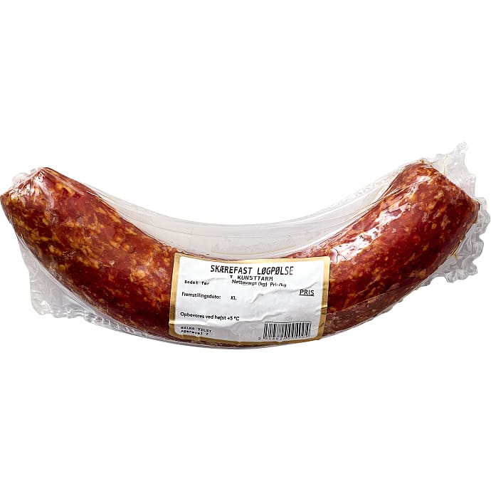Skærefast løgpølse