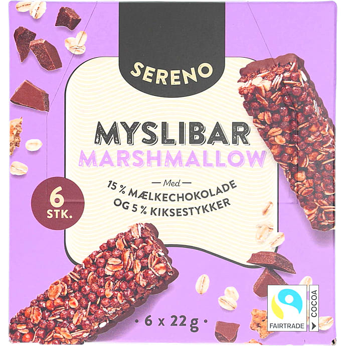 Sereno Müslibar med skumfiduser og chokolade 132 g