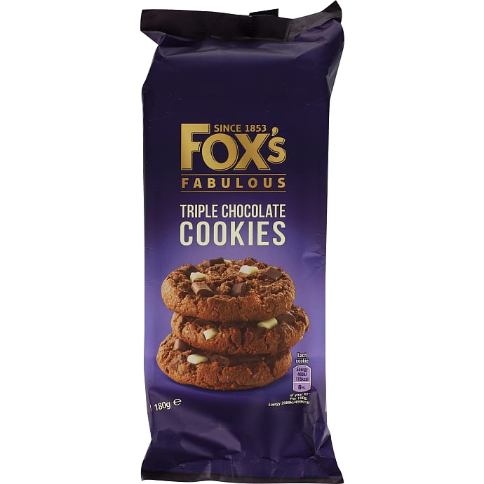 Cookies m. mørk-, hvid- og mælkechokolade