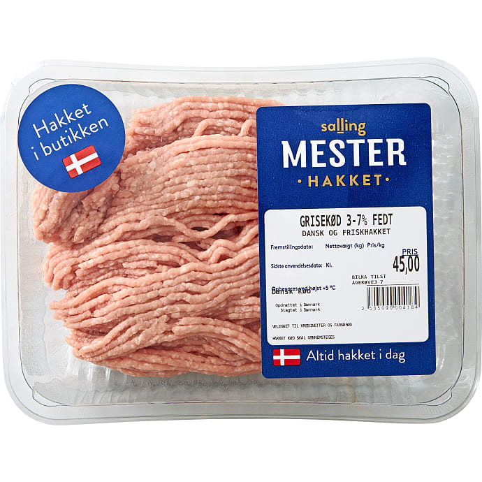 Mesterhakket Hakket grisekød 3-7% fedt