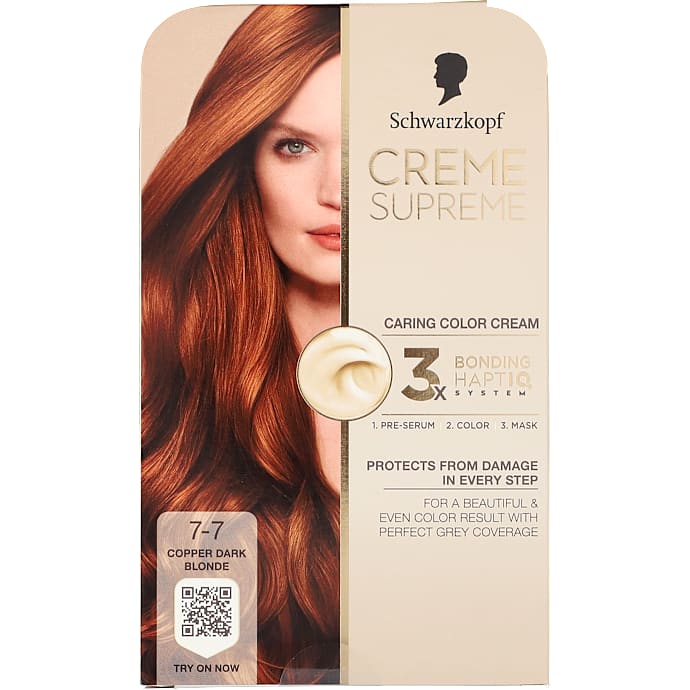 Caring Color Creme permanent hårfarve 7-7 Copper Dark blonde