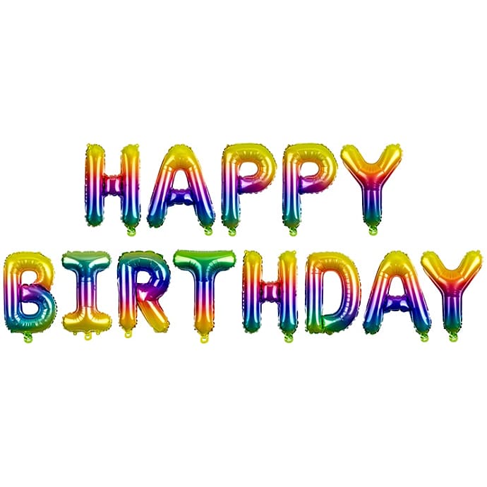 Folieballon Happy Birthday Multifarvet