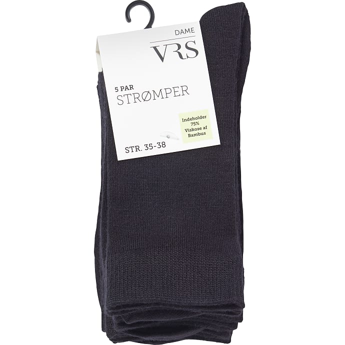 VRS dame 5-pak strømper str. 35/38 - sort