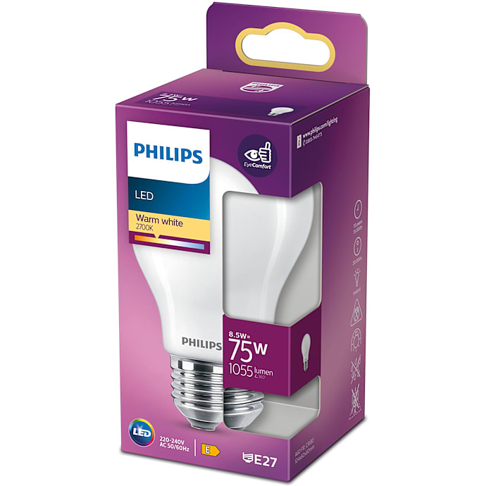 Philips LED kronepære 75W - varmt hvidt lys