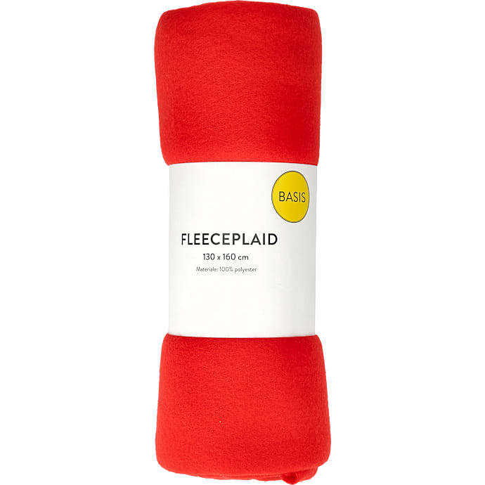 BASIS Fleeceplaid 130x160 cm - Rød