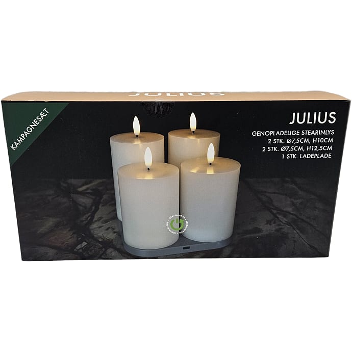 Julius genopladeligt lyssæt 5-pak - hvid