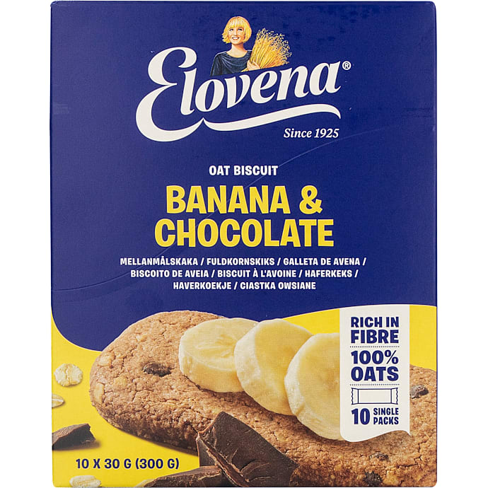 Elovena Havrekiks Banan og Chokolade Fuldkorn